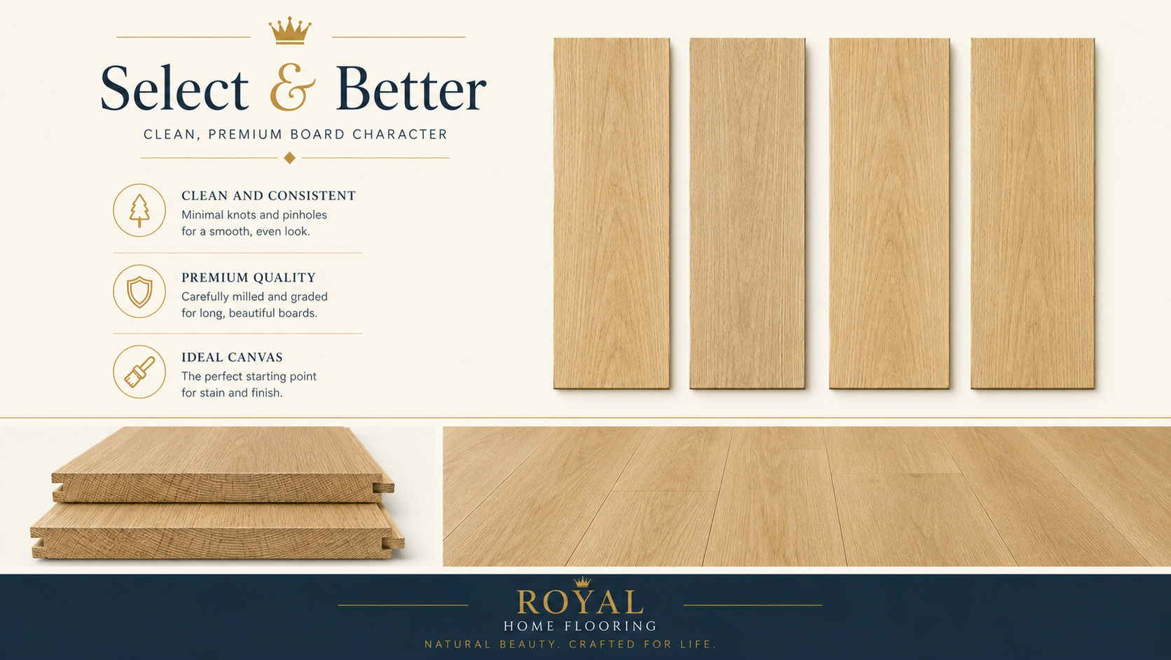 Select and Better oak flooring grade visual