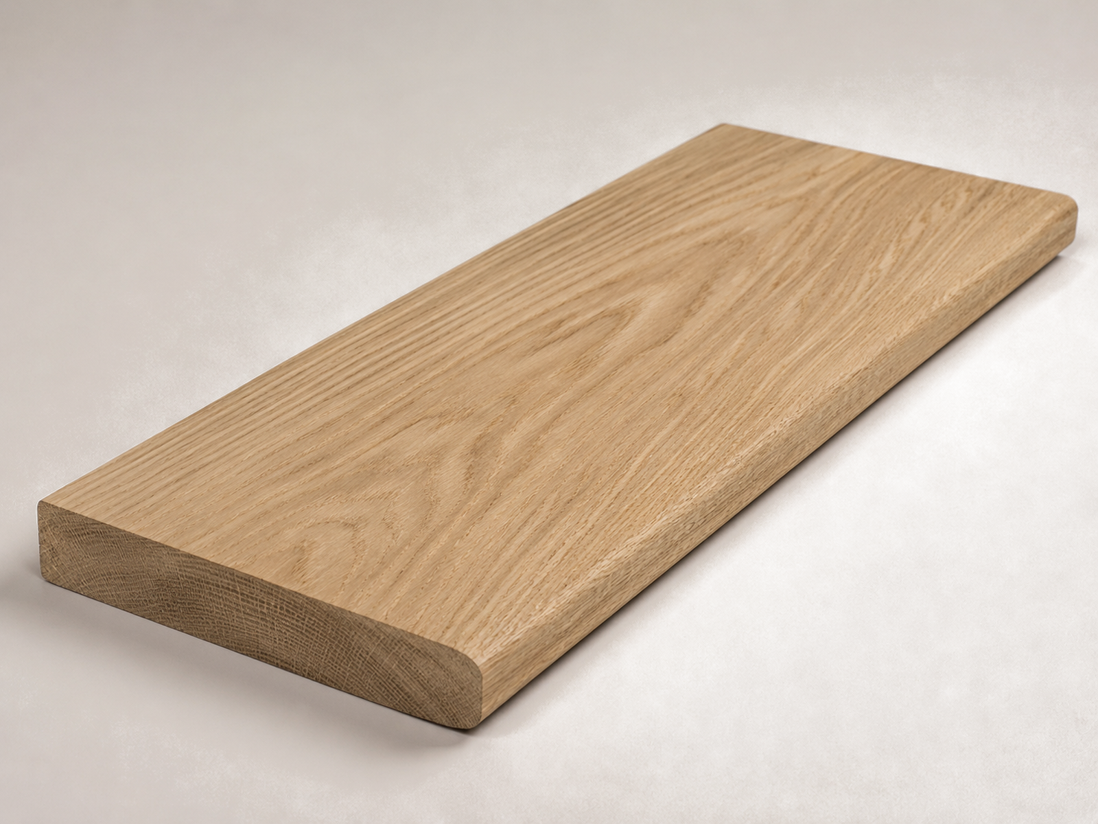 Raw solid wood stair tread product sample