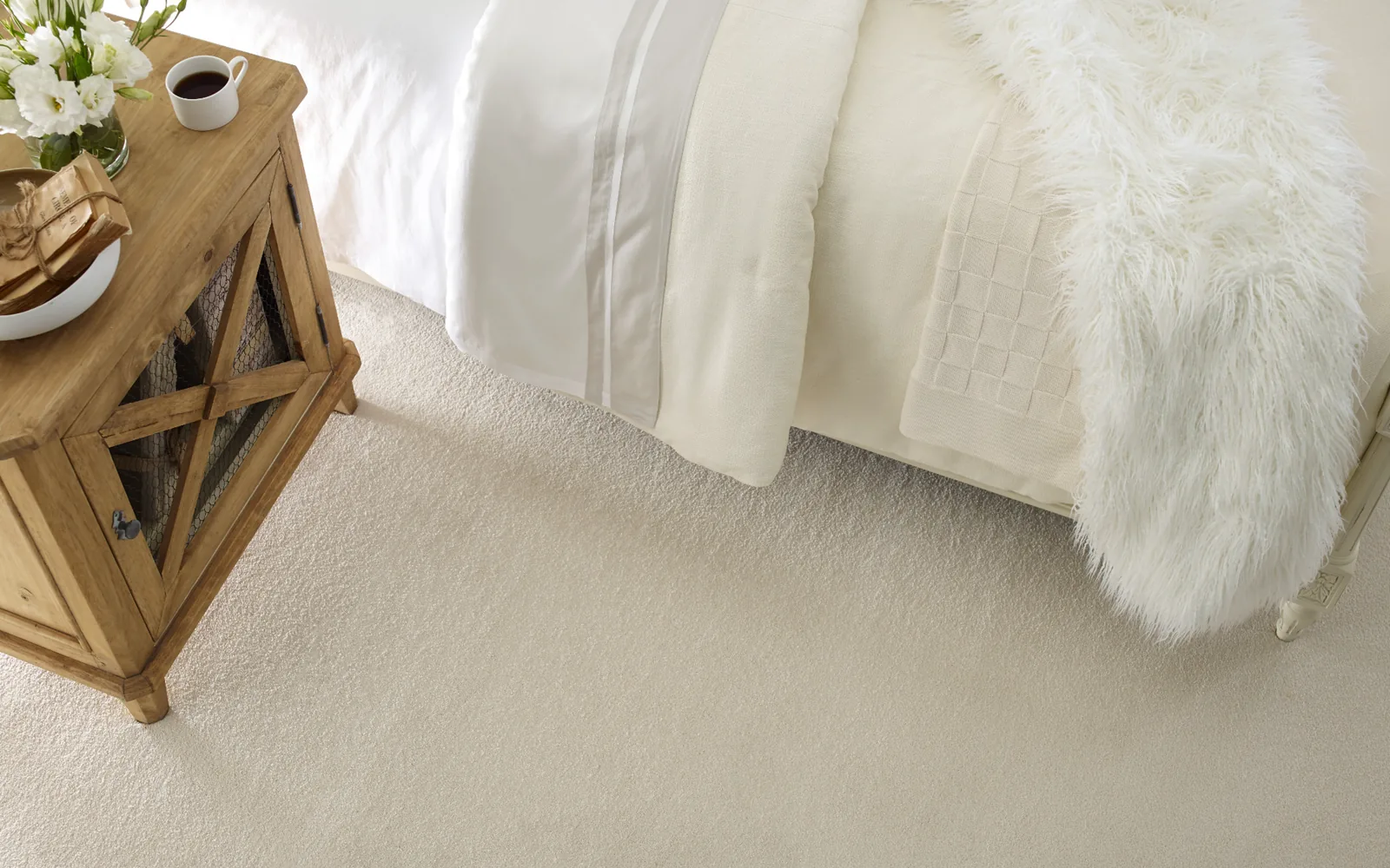 Soft carpet in a finished bedroom