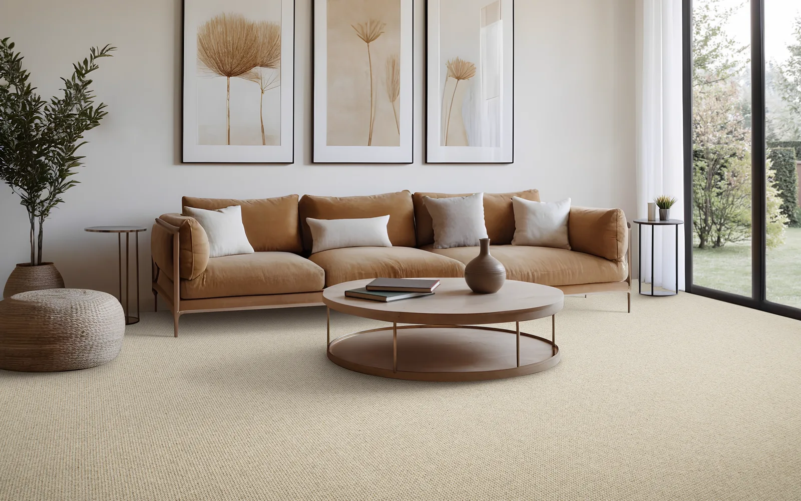 Beautiful carpeted living room representing product warranty selection